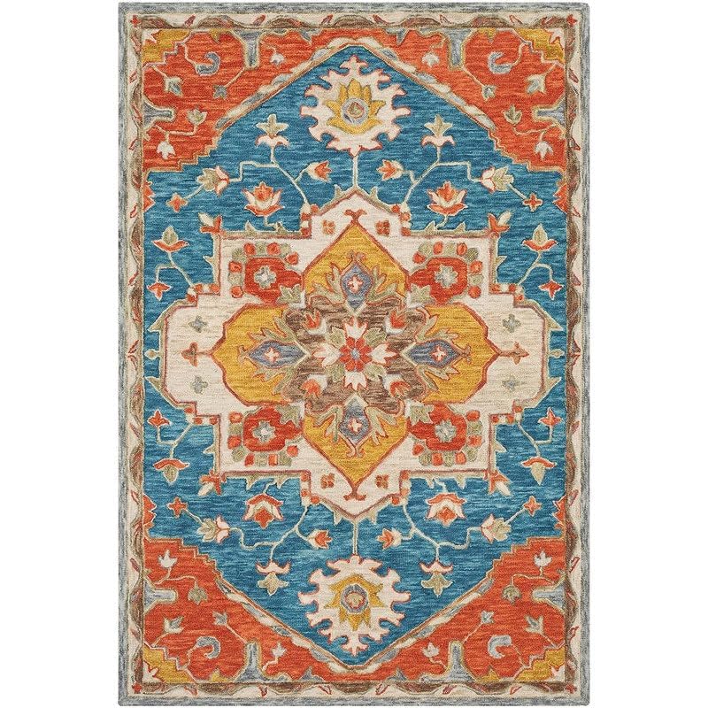 Image of Modern Abstract Hand Tufted Wool Floor Carpet for Home decore Living Room|Home and Bedroom & Hall 10x13 feet (300 x 390cm) Blue H26