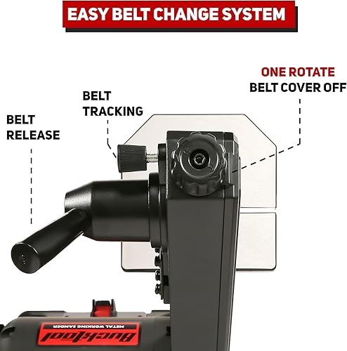 Miniatura 4 de Bucktool Combo de amoladora de banda de banco de baja velocidad, correa de 2.1 A de 1 x 30 pulgadas y amoladora de 6 pulgadas, lijadora de disco de