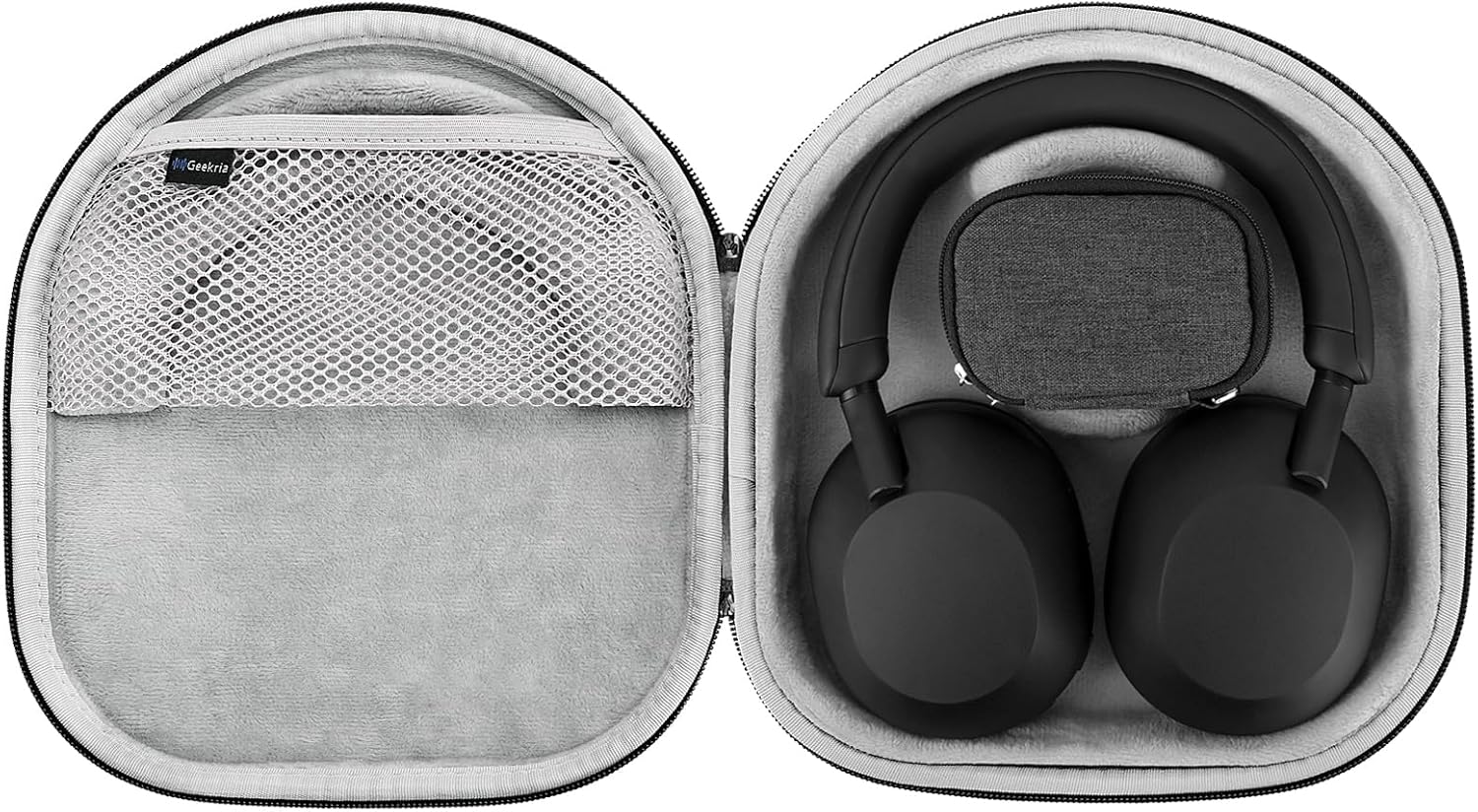 Geekria Shield Headphones Case Compatible with Sony WH-1000XM5/WH-1000XM4/CH710/CH520, Replacement Hard Shell Travel Carrying Bag with Cable Storage (Dark Grey) - Image 3