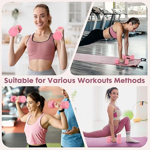 Miniatura 2 de Adjustable Dumbbell Set, 4 in 1 Free Weights Dumbbells Set for Women, Weights for Women at Home, 2lb 3lb 4lb 5lb with TPU Soft Rubber Handle for