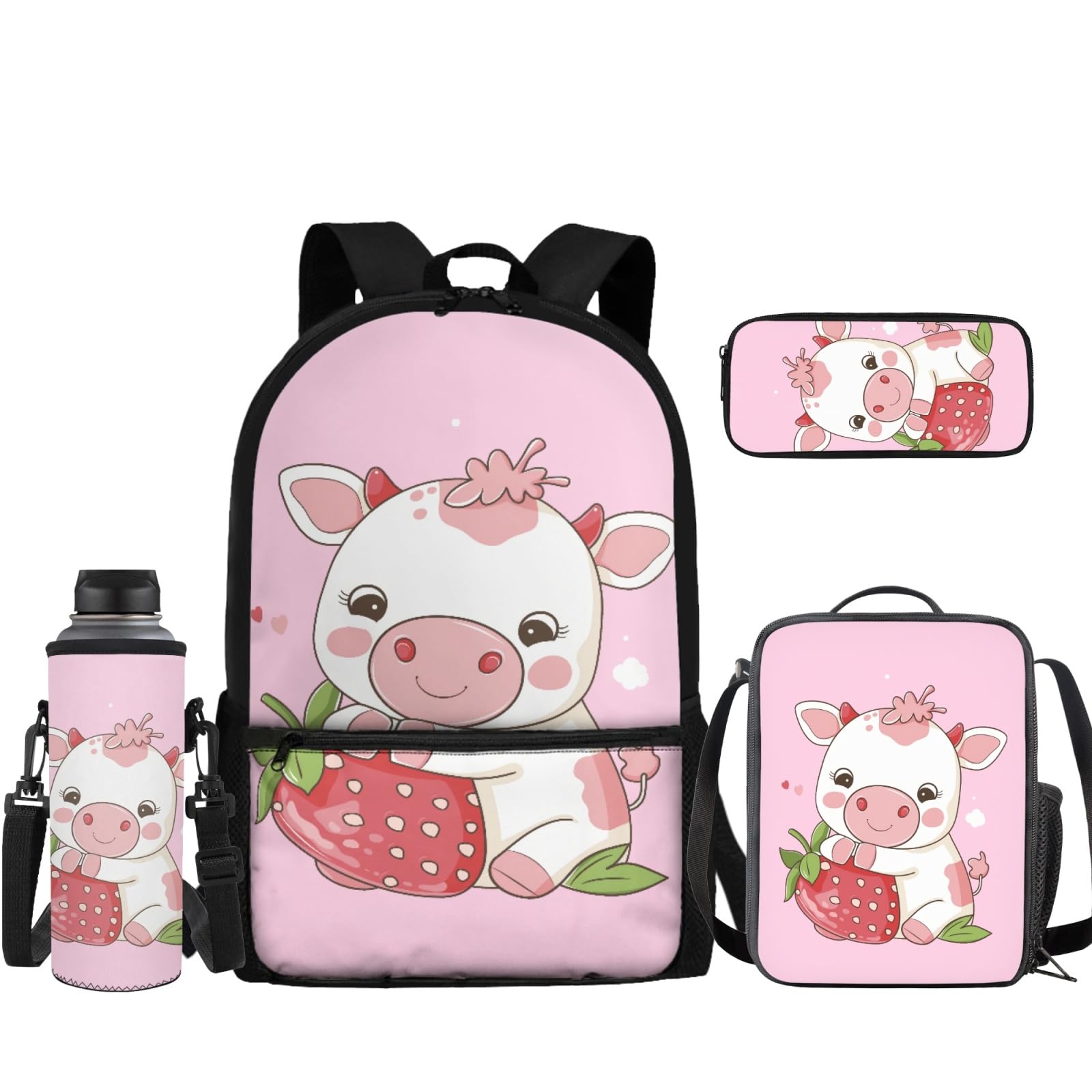 TOADDMOSBackpack for Girls Boys Kids School Bag Set with Lunch Bag Pencil Case Water Bottle Sleeve 4 in 1