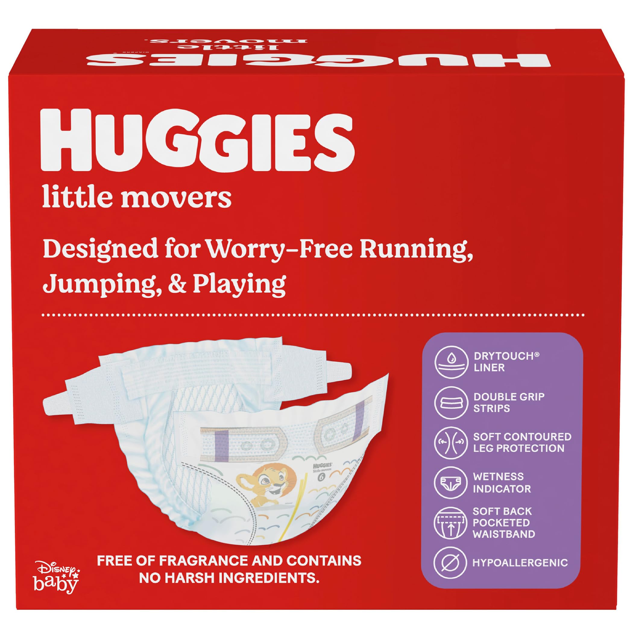 Huggies Size 6 Diapers, Little Movers Baby Diapers, Size 6 (35+ lbs), 50 Count (2 packs of 25), Packaging May Vary