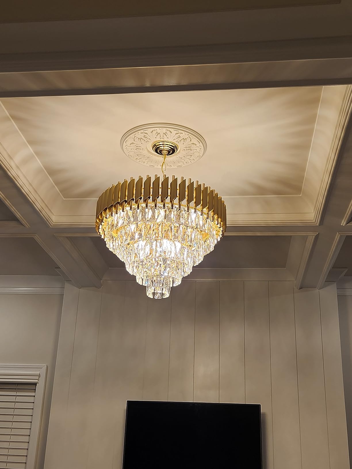 $15/mo - Finance AXILIXI Gold Crystal Chandelier, Modern 30" Round ...