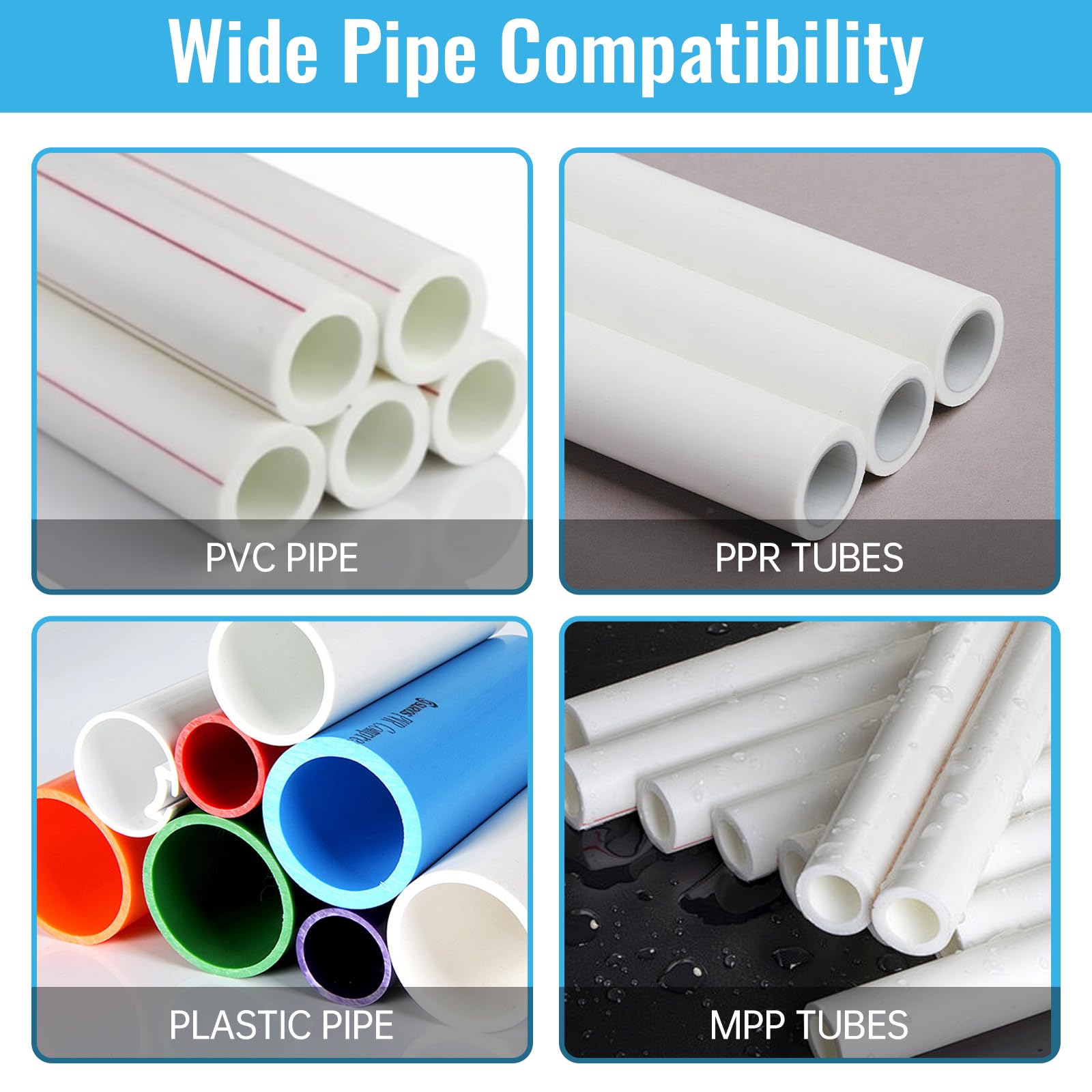 PVC Pipe Threader Tool Kit - 3 Sizes, Drill Compatible -8