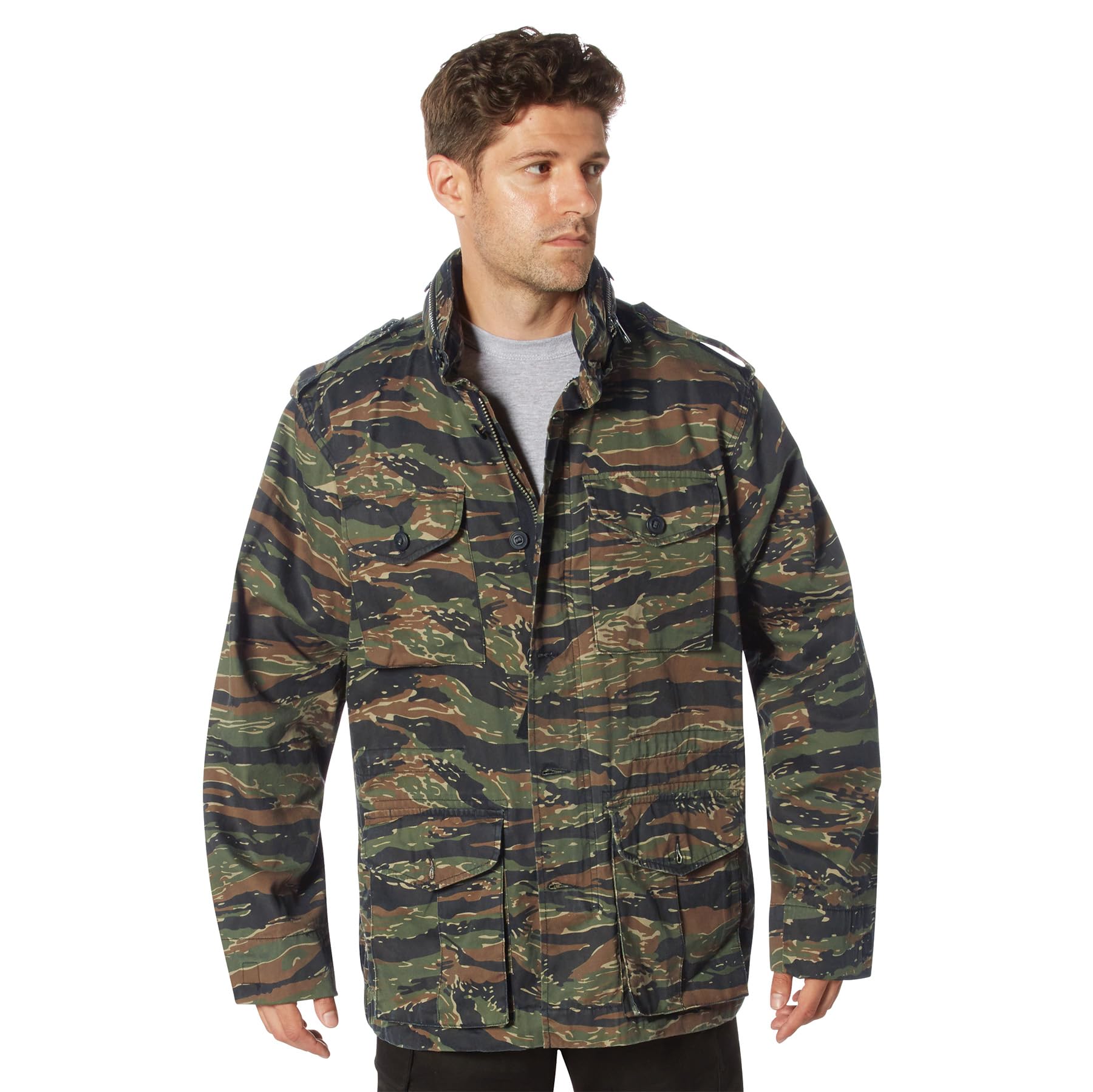 Rothco Vintage Lightweight M-65 Field Jacket, Tiger Stripe Camo, XX-L