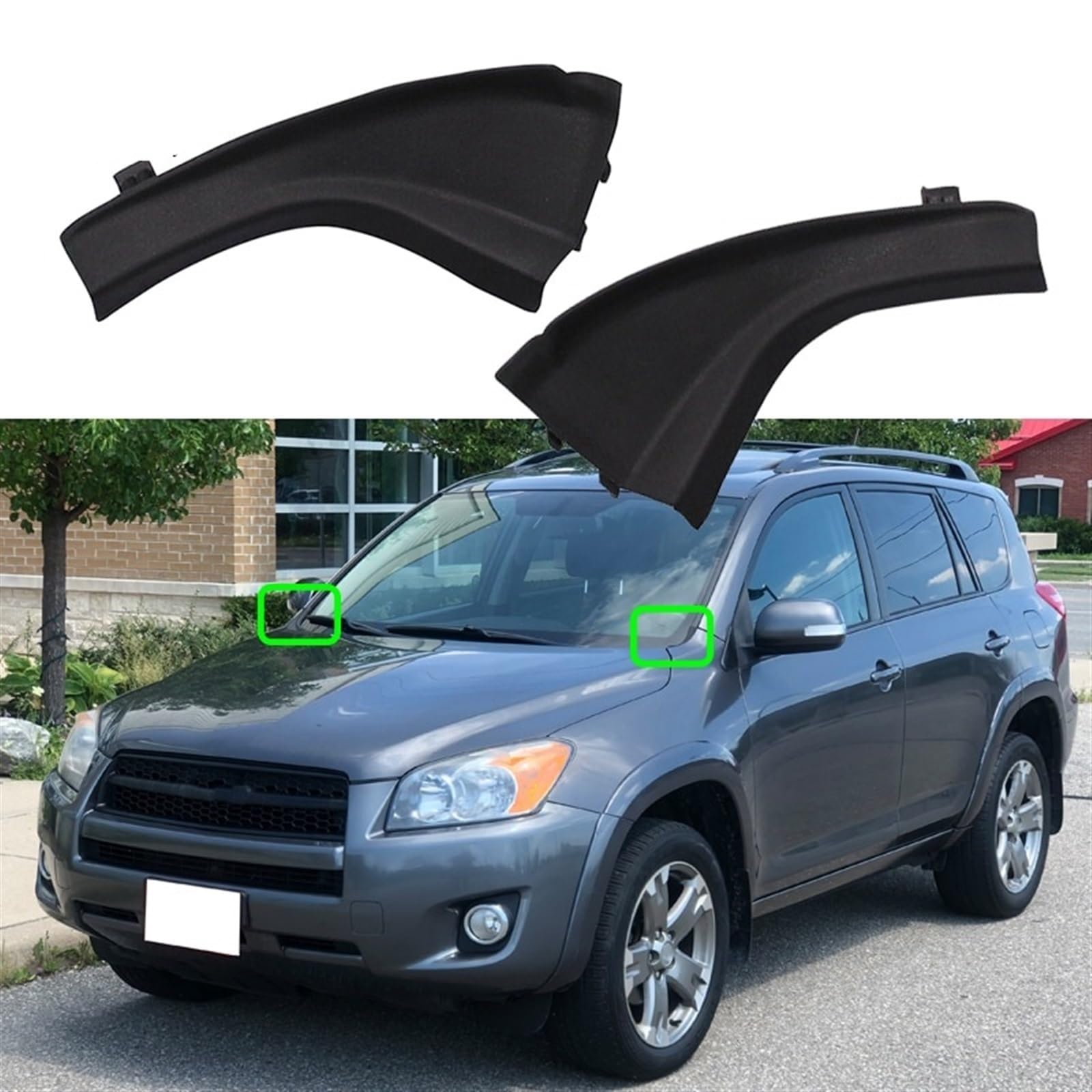Coppia Coperture Parabrezza Anteriore Parafango Per Toyota RAV4 (2013-2018), PE Nero, Sostituzione OEM 53866-0R030, Lato Sinistro E Destro