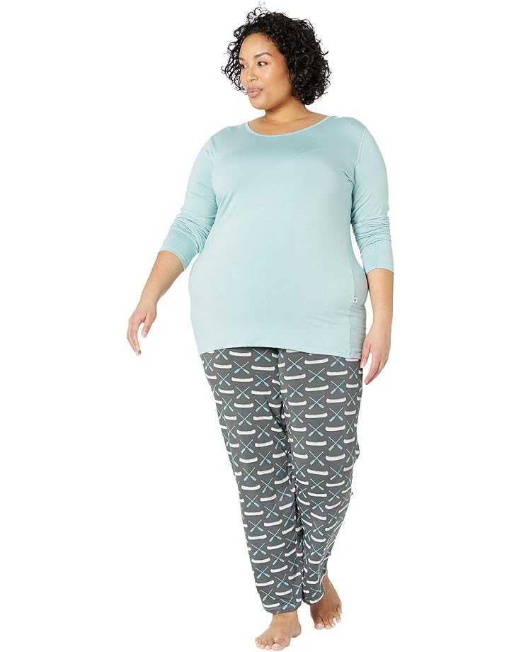 Kickee Pants Plus Size Long Sleeve Loosey Goosey Tee & Pants PJ Set 6pm