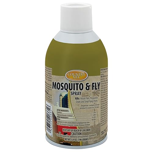 Country Vet Mosquito and Fly Spray dosificado latas de 6.4 onzas 342033CVA (caja de 12) dispensador no incluido
