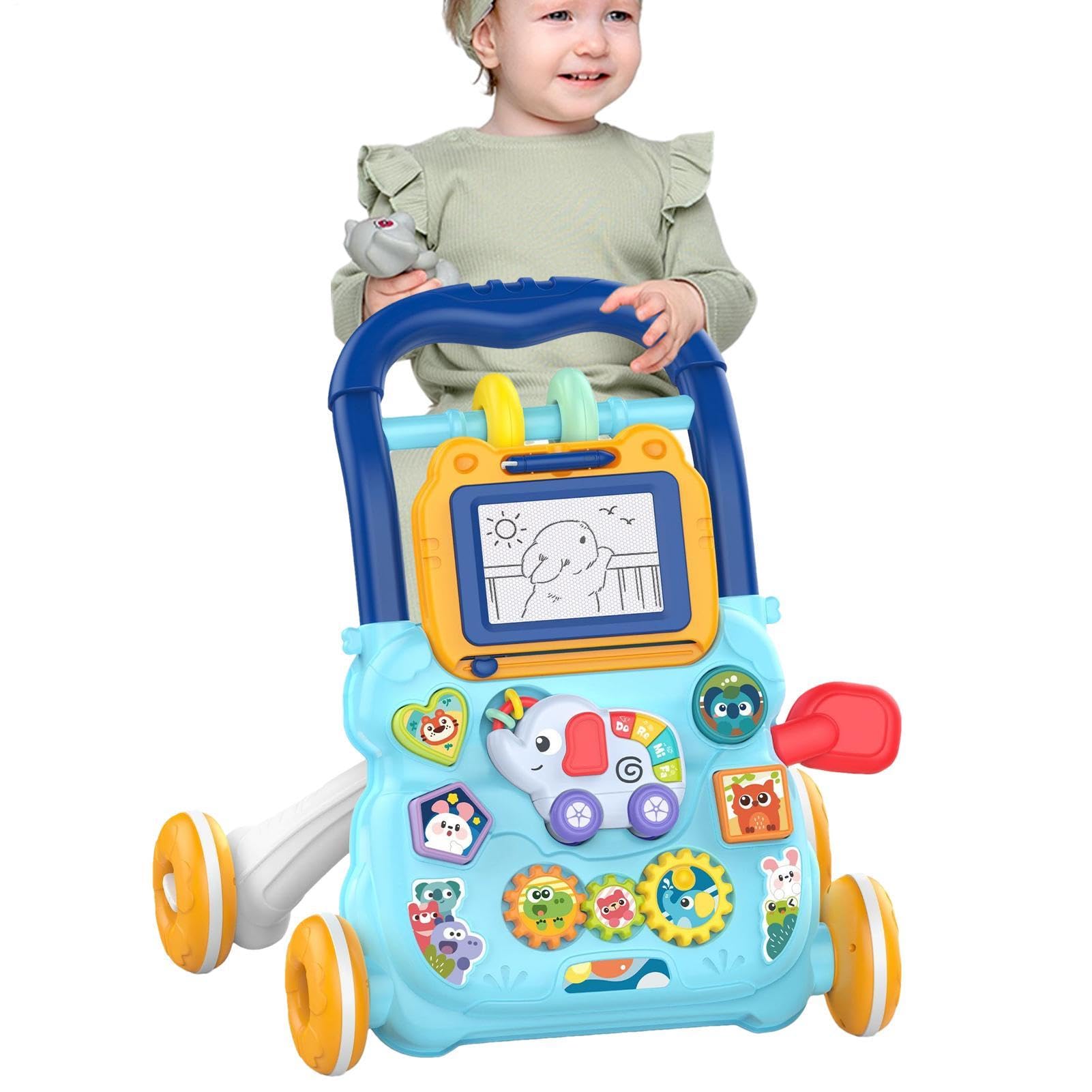 Kids Walker with Wheels Sit to Stand Walker Push Toy