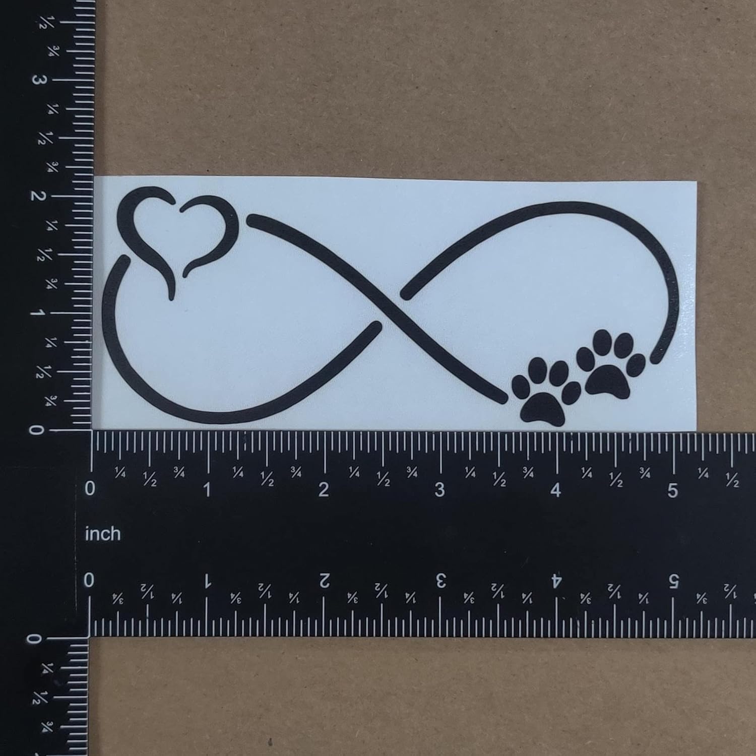 Paw Decals 4 Pack: Heartbeat, Infinity, Peace Love, Paw Heart (Black, Small 3.5") - Image 7