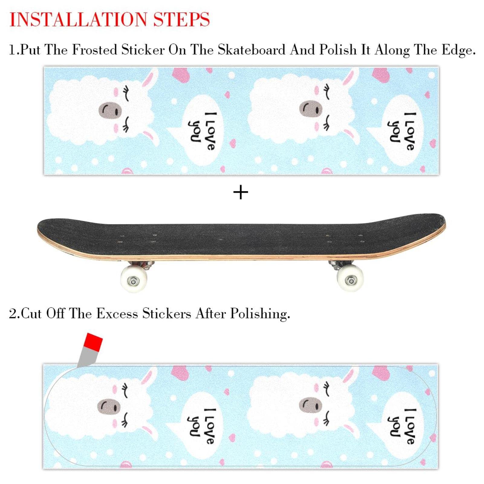 Lambs Lot de 2 feuilles de papier abrasif pour planche de skateboard et longboard