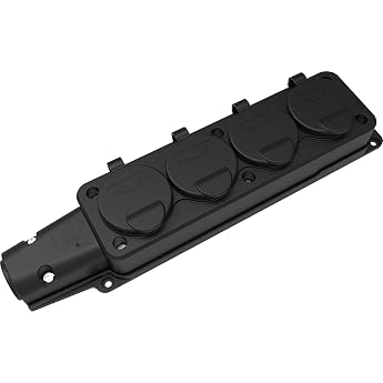 Schuko Solid Rubber Plug Coupling or Schuko Socket Rubber Set 16A/250V 4-Way Socket