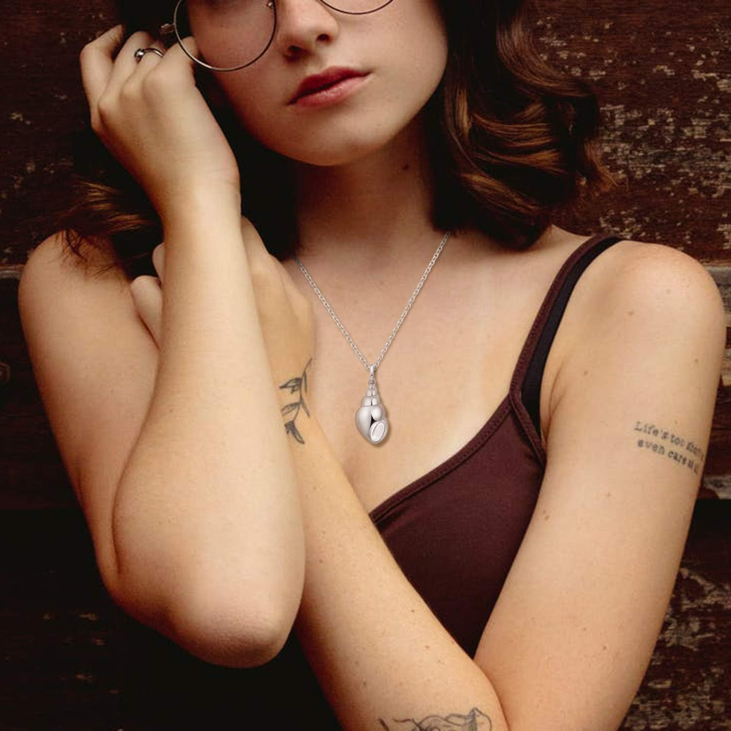 BEILIN Urn Pendant Necklace for Ashes 925 Sterling Silver Keepsake Memorial Cremation Ash Jewelry (Conch Urn) - Image 6