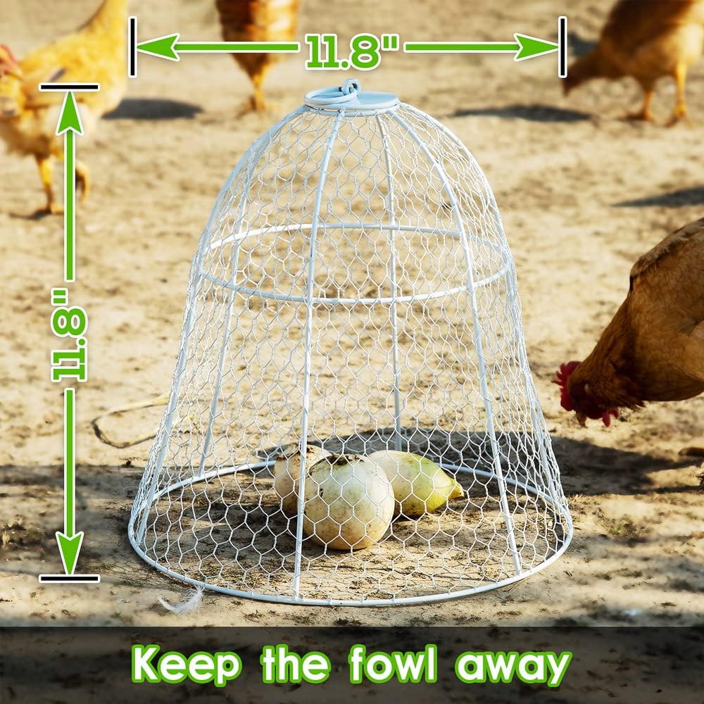 Garden Chick Wire Cloche,12"x12" Metal Plant Protection Cover,Protect Potted Plants,Vegetable,Fruit Trees from Being Eaten by Birds,Squirrels,Rabbits and Other Small Animals (5Pcs-White)