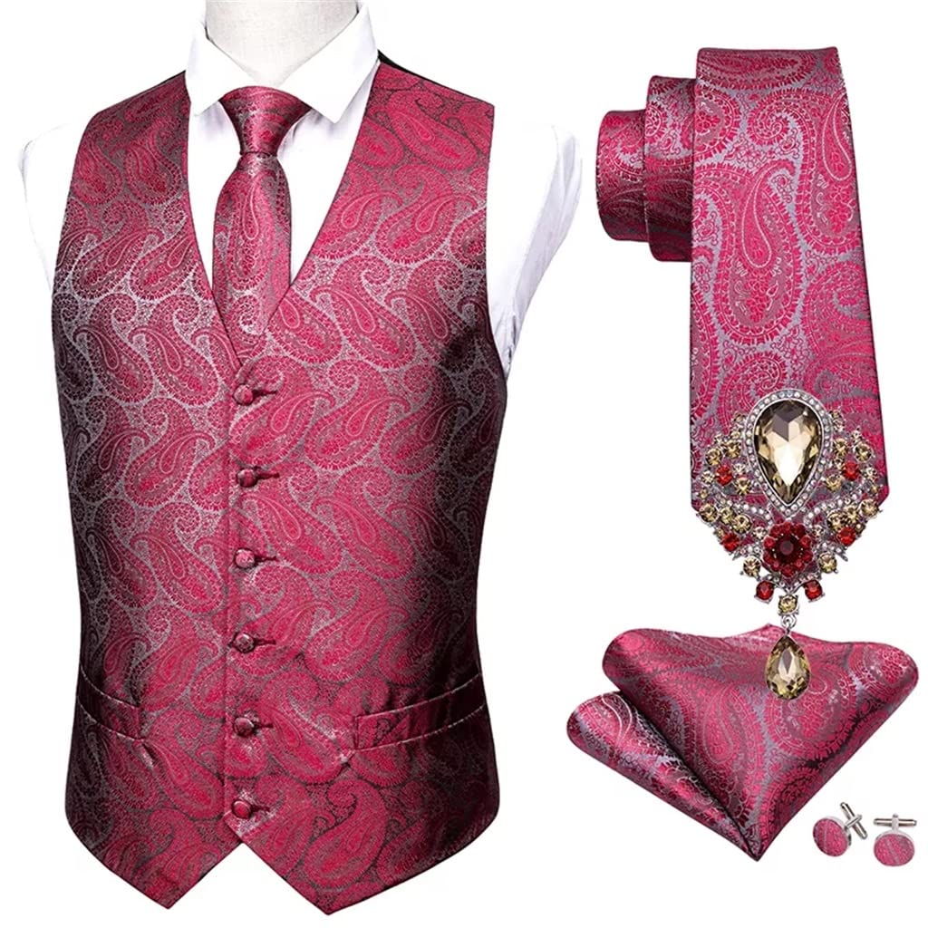 Costume de mariage gilet en soie à motif floral pour une cérémonie chic et élégante
