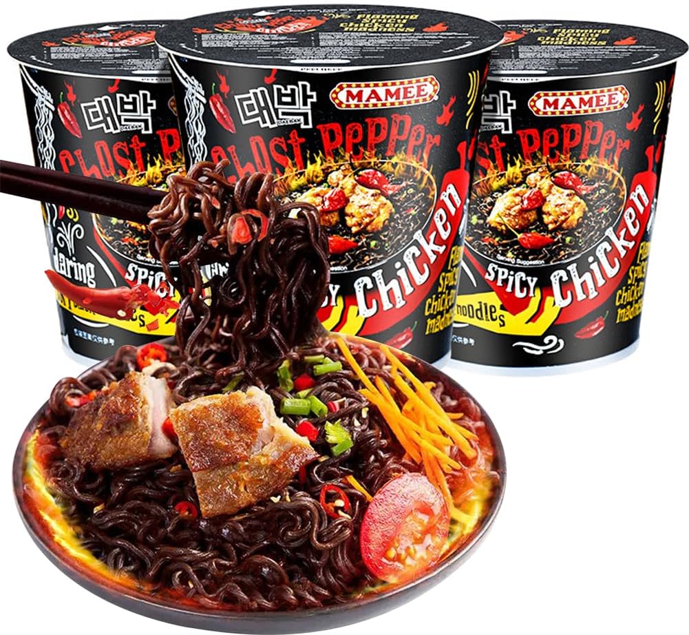 Demon Pepper Mask, 100 W, Spicy Smell, Strong Spicy Smell, Easy to Eat, Super Spicy Pee Young, Cup Yakisoba, Horai Xiya Cuisine, Super Chilly Stirred Surface, Foam Surface, Instant Noodles, Instant