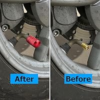 Vista 3 de BESULEN 4 tapas de válvula de neumático de automóvil, cubiertas de vástago de válvula de neumático de automóvil de aleación de aluminio, tapas