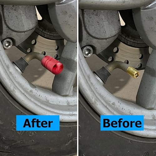 Miniatura 3 de BESULEN 4 tapas de válvula de neumático de automóvil, cubiertas de vástago de válvula de neumático de automóvil de aleación de aluminio, tapas de