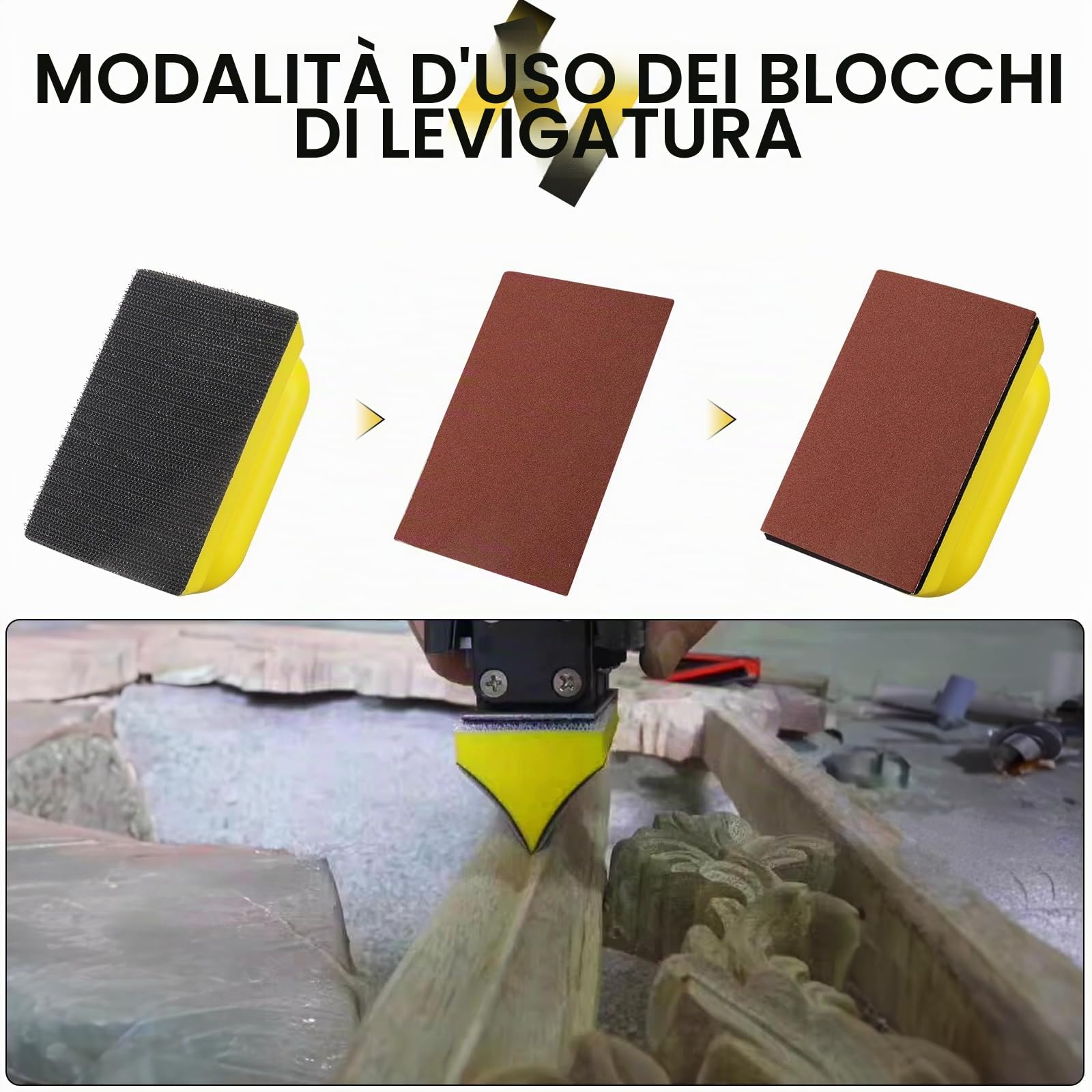Set di Blocco Levigatura Manuale da 9 pezzi con profilo sagomato e piastra di supporto concava e convessa per la lavorazione del legno, il restauro di mobili, la verniciatura di auto e l'artigianato.