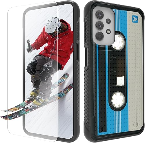 Miniatura 23 de Funda para Samsung Galaxy A13/A04/A04S/A23/A32 5G con protector de pantalla, parte trasera texturizada de policarbonato duro, diseño de flores