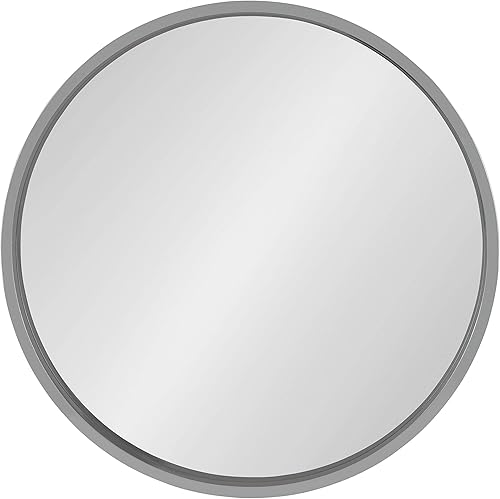Miniatura 2 de Kate and Laurel Travis - Espejo de pared redondo de madera, 21.6 pulgadas de diámetro, plateado, acento de decoración de pared elegante y glamoroso