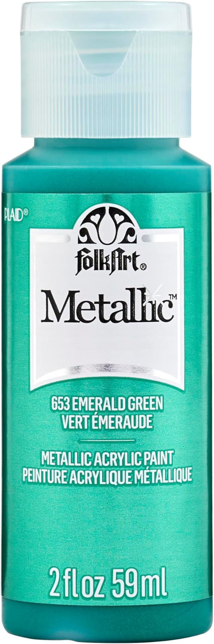 FolkArt Metallic Acrylic Paint in Assorted Colors (2 Ounce), 653 Emerald Green