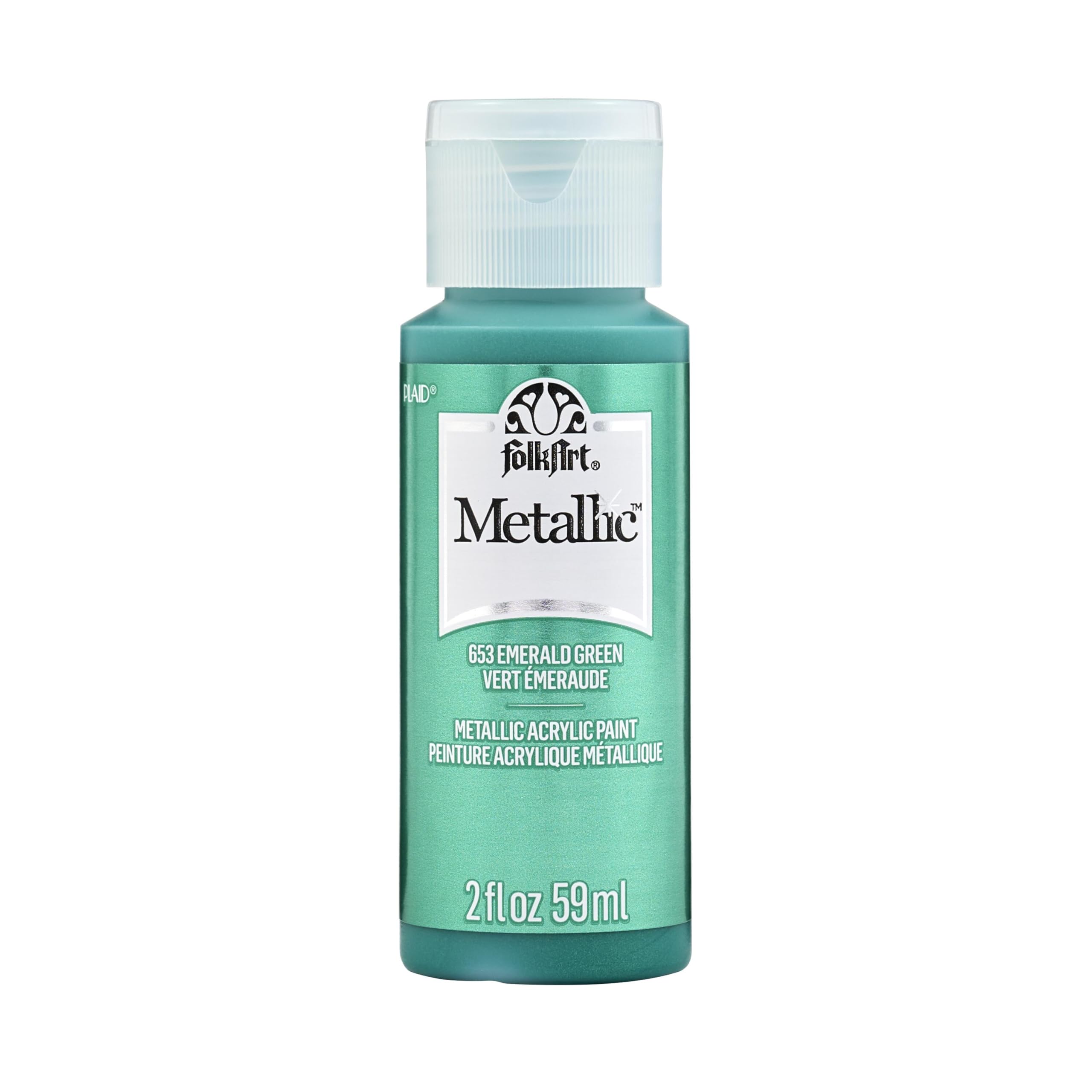 FolkArt Metallic Acrylic Paint in Assorted Colors (2 Ounce), 653 Emerald Green