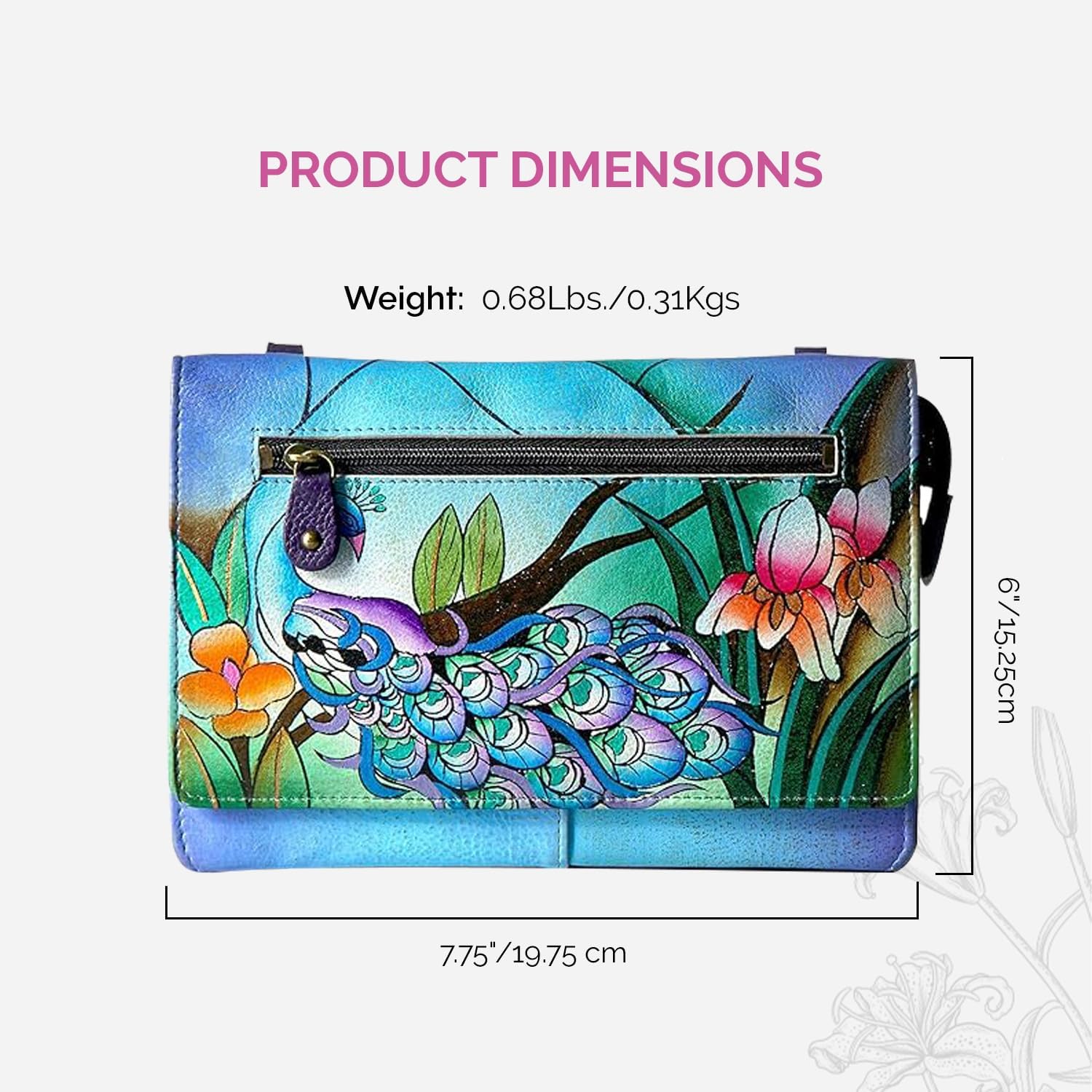 Anna by Anuschka Women’s Hand-Painted Genuine Leather Organizer Wallet On a String - Image 7