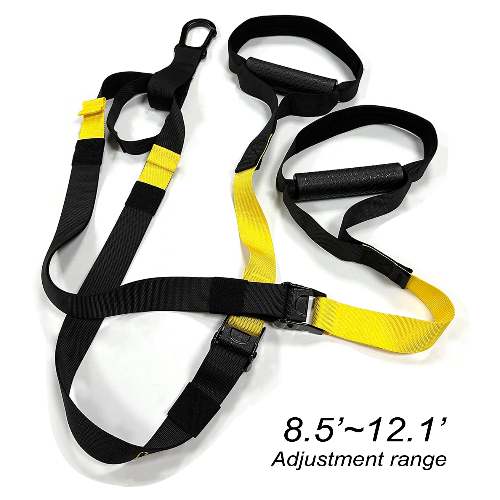 LONGLC Fitness Strap, Home Resistance Training Kit, Workout Straps with Handles for Home Gym, Yoga Bands for Stretching, Exercise Straps, Yoga Stretching Strap, Bodyweight Resistance Workout Straps for Indoor & Outdoor