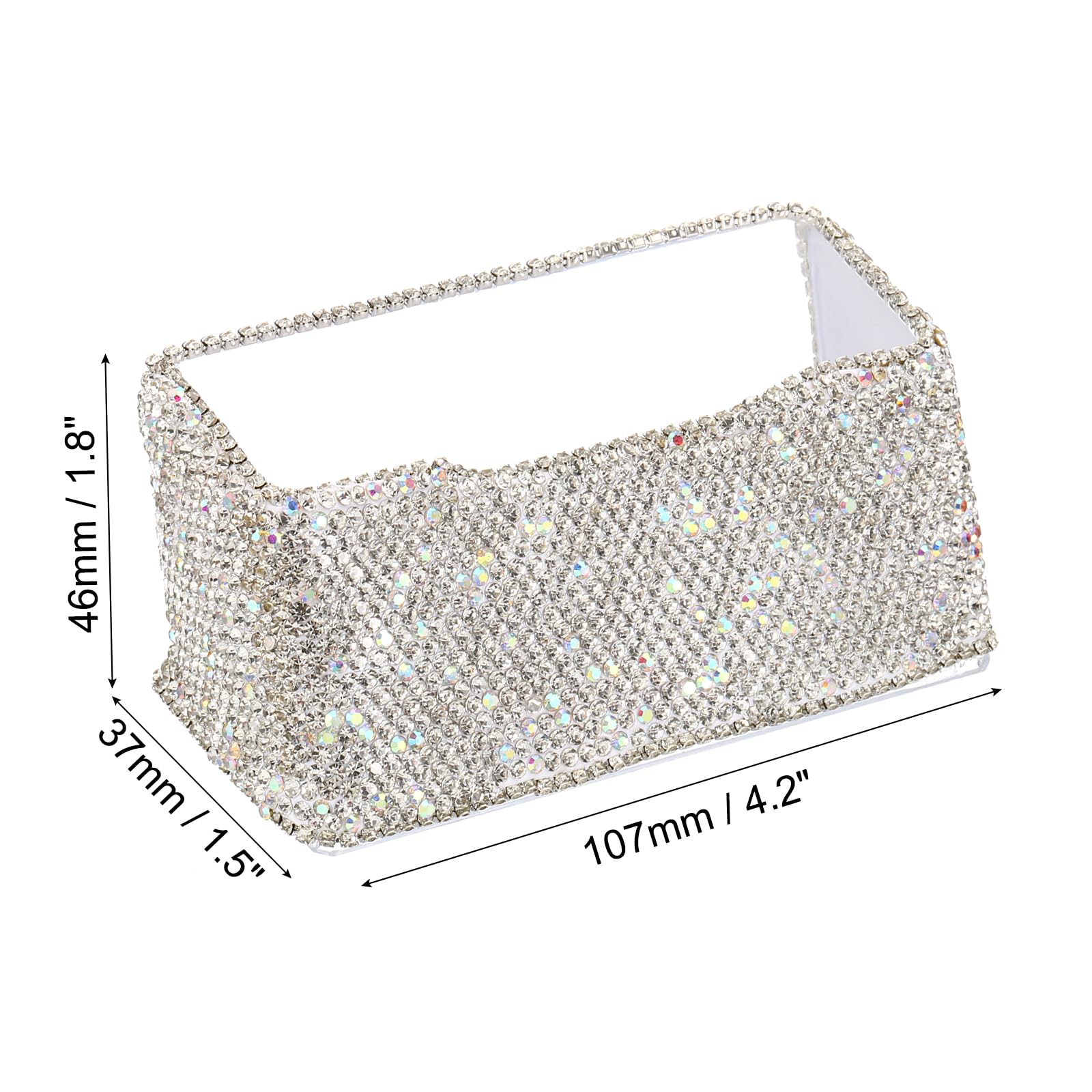PATIKIL Business Card Holder, Acrylic, White, Desk Card Stand Organizer - Image 2