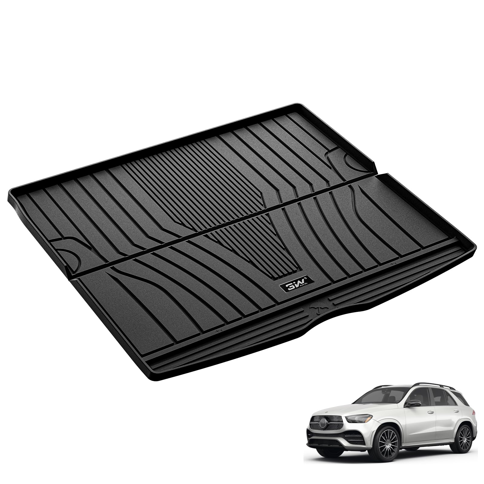 3W Kofferraumwanne für Mercedes Benz GLE V167 2020-2026 | TPE Thorex™ Allwetter | 3D Maßgeschneiderte Passform | Hundefreundlich Auto Zubehör | Wasserdicht & Kratzfest | Antirutsch