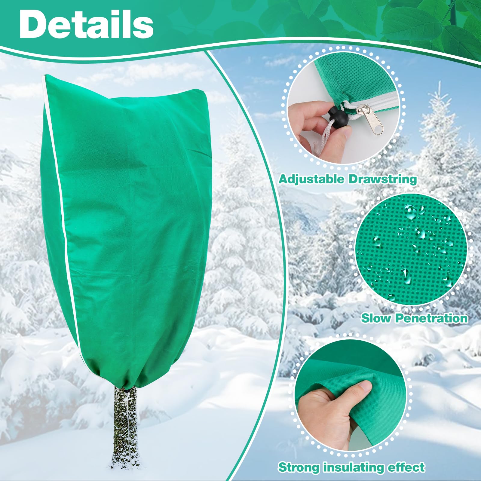 Hysagtek Garden Fleece Plant Frost Protection 4 Pack 80 X 120cm Plant Fleece Frost Protection 80gms Plant Covers Freeze Protection Winter Garden Fleece Plant Frost Protection Garden Fleece Bags - Image 4