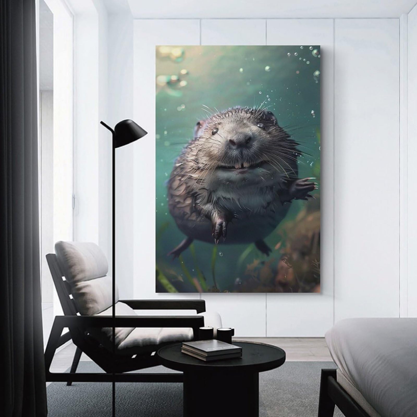 Junmoney Mole Sea Canvas Art Print 24x36inch(60x90cm), for Bedroom Decor, Cosy Corners Or Studios, An Easy Wall Refresh for Bedrooms