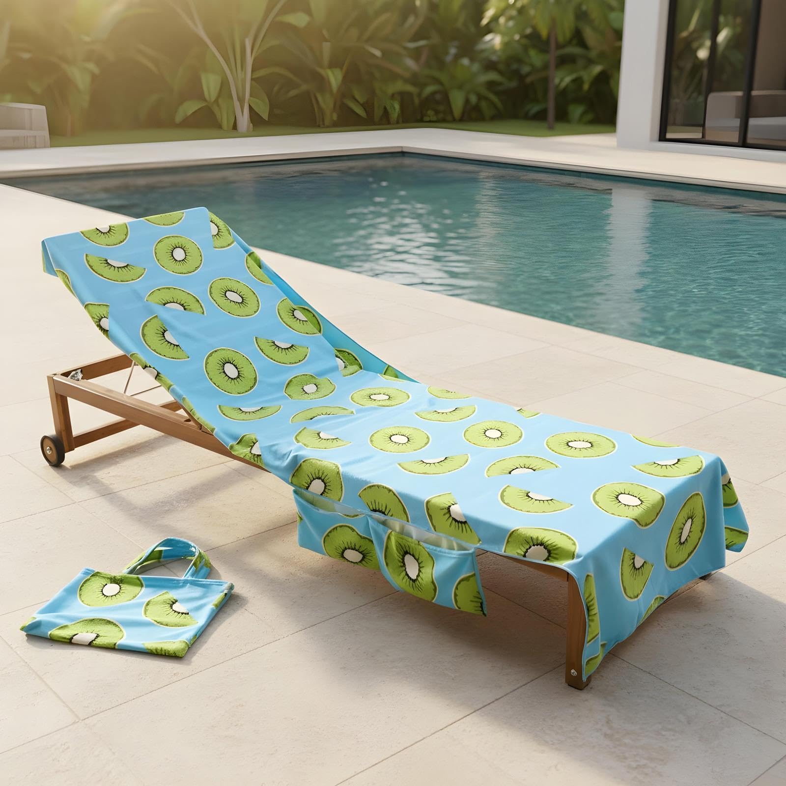 OHS Beach Towel - Blue - Fruit Print