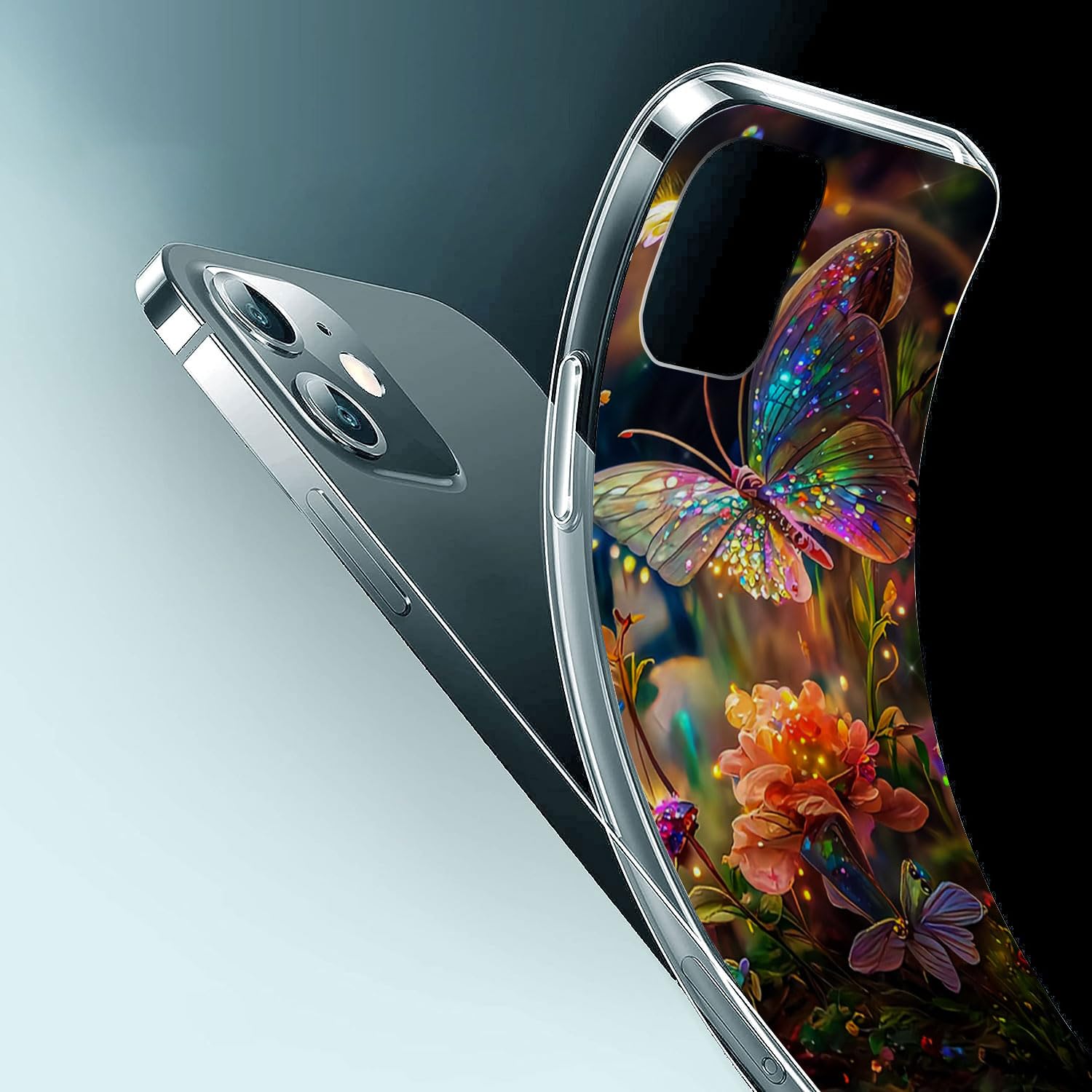 Custodia Trasparente Per Huawei P Smart Z Con Stampa Gatto E Farfalla - Morbida TPU Antiurto
