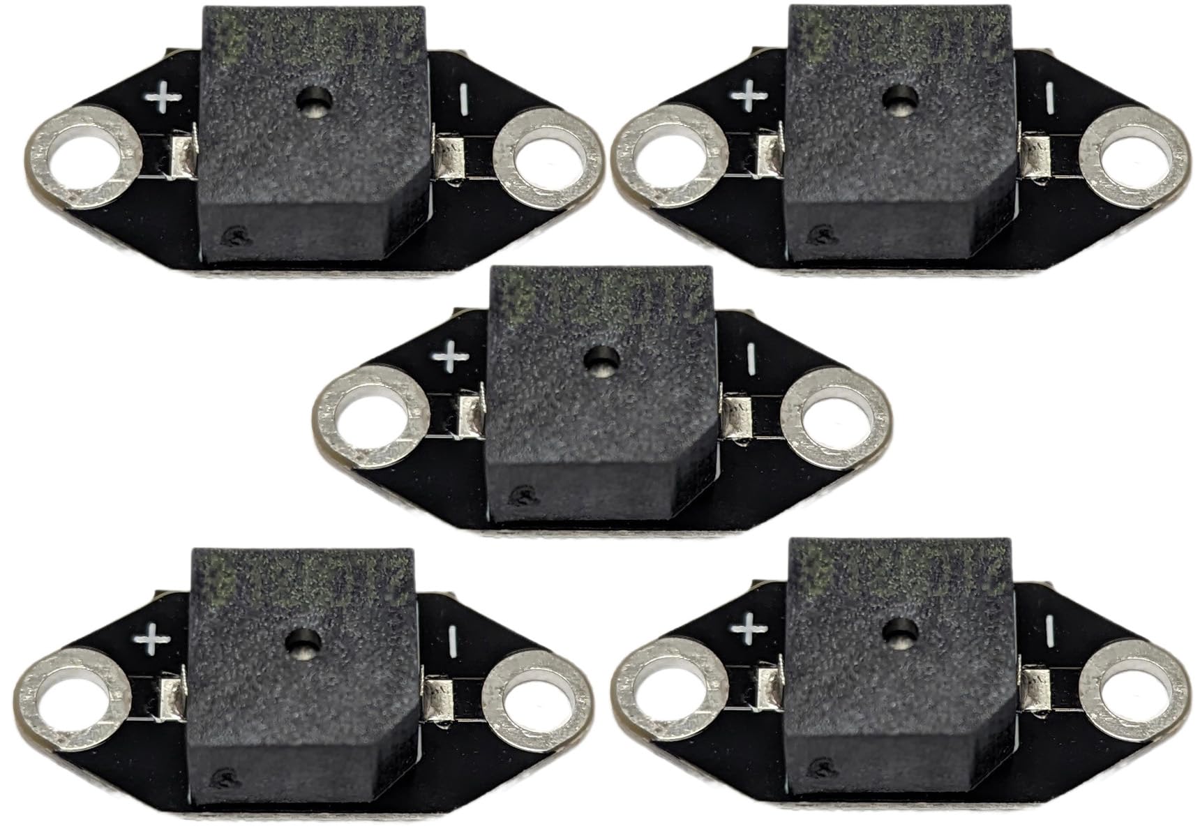 5 Pack Surface Mount Buzzer for 3V Circuit, Single Tone, SMD or Solderless Clip-On Sewable and Wearable (24.8mm x 11mm x 6.1mm) - EX ELECTRONIX EXPRESS