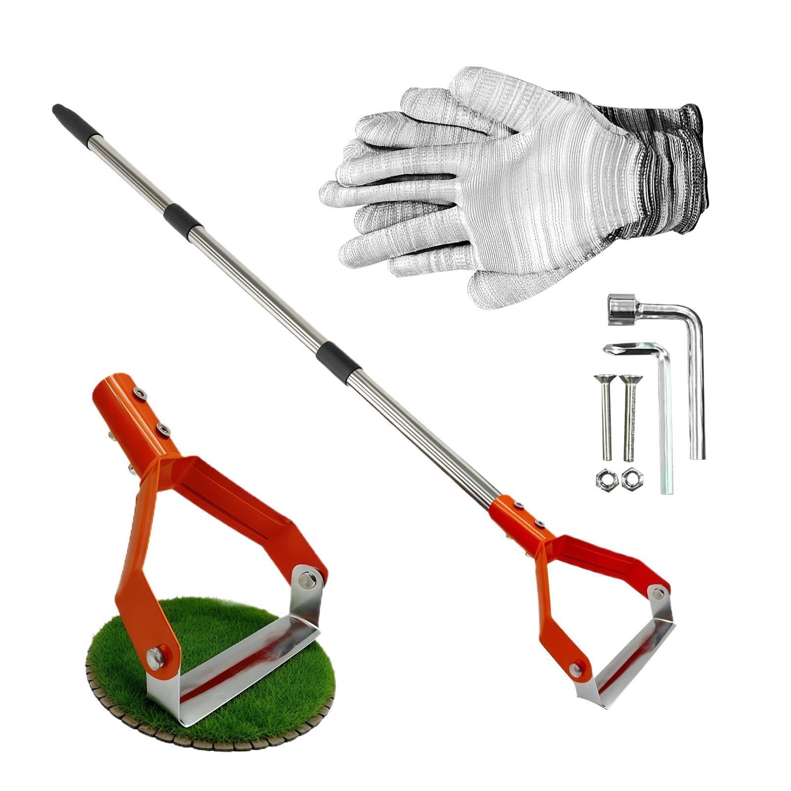 Da giardino, pala robusta a manico lungo con fibbia, diserbante da giardino antiscivolo, rimuove erbacce cattive - per scavare e sganciare nel retro del cortile il prato e l'aiuola