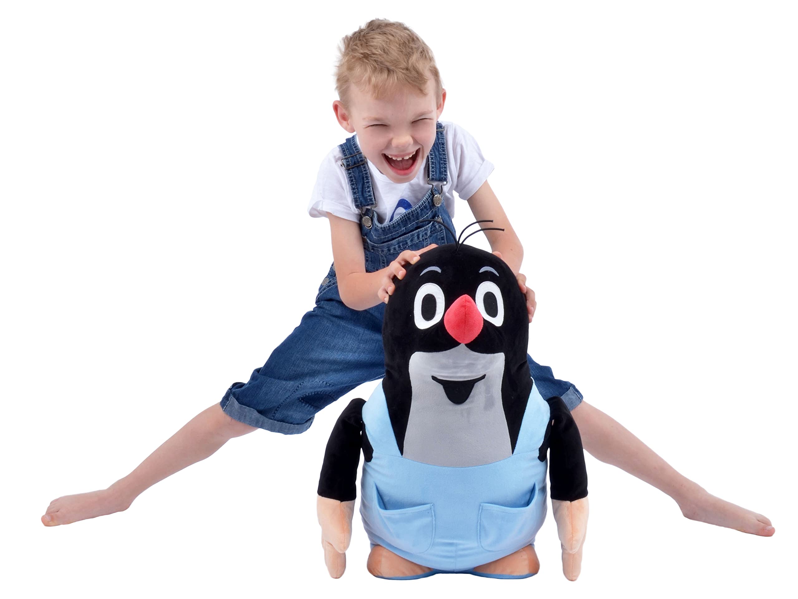 Pluszowa maskotka 50 cm, oryginalny mały krecik z niebieskimi spodniami, stojący, pluszak, przytulanka dla dzieci, niemowląt, chłopców i dziewczynek