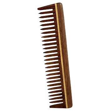 Handmade Natural Sheesham Wood Comb Hair Care - Wide Tooth Rosewood Comb for Detangling Hair - Non-Static and Eco-friendly