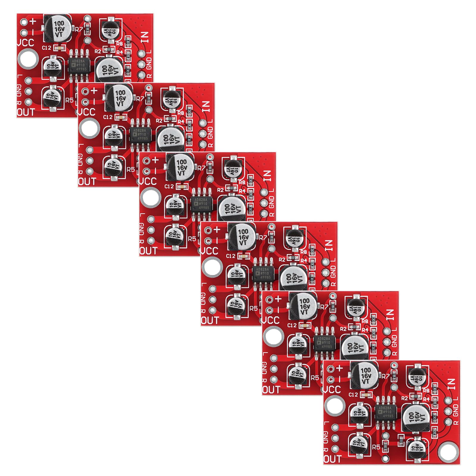 6pcs AD828 High-Performance Op Amp Preamp Board Audio Amplifier Module Single Power Supply 5V-15V-image-9