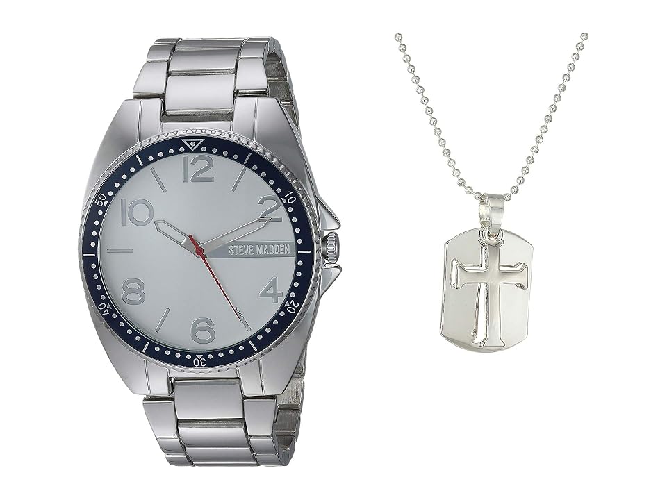 

Steve Madden Watch and Necklace Set SMWS063 (Silver) Watches