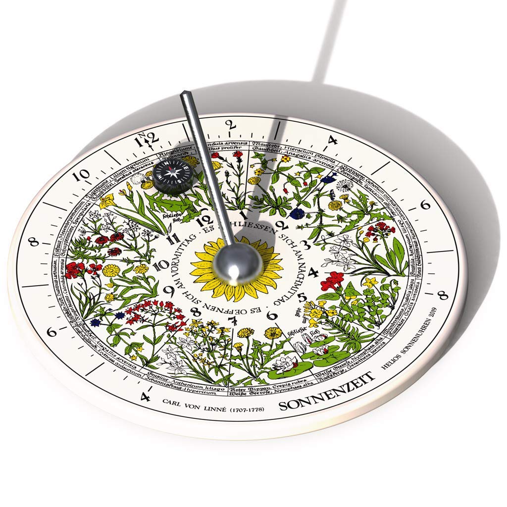 HORA Floris - Reloj de sol con reloj de flores de porcelana de Carl de Linné