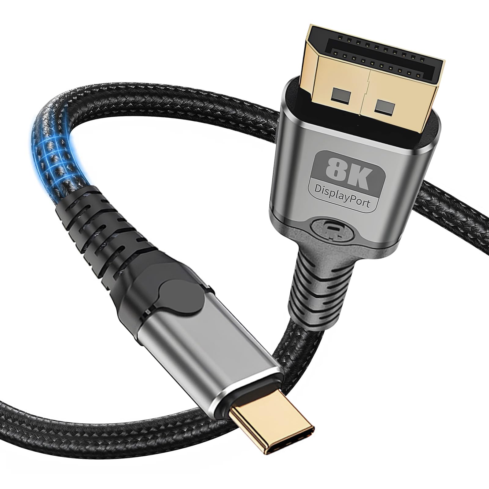 MaxRenard USB-C to DisplayPort 1.4 Cable 8K 60Hz, 4K/2K 240Hz Gaming-Grade, Thunderbolt 4/3 Compatible 32Gbps High-Speed, for MacBook M4/Dell XPS/