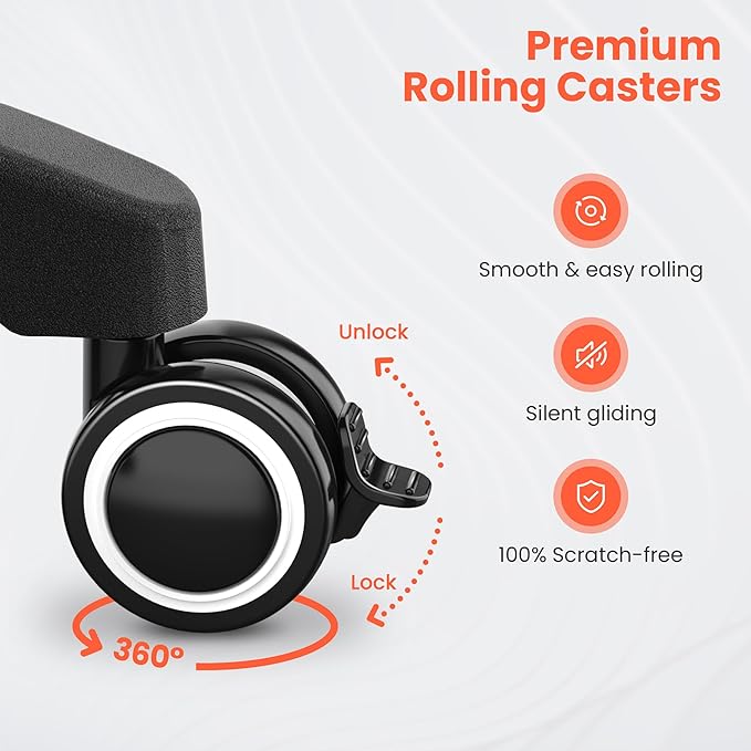 TASALON Reposapiés Multiuso Ajustable con Ruedas Giratorias 360° Bloqueables miniatura 4