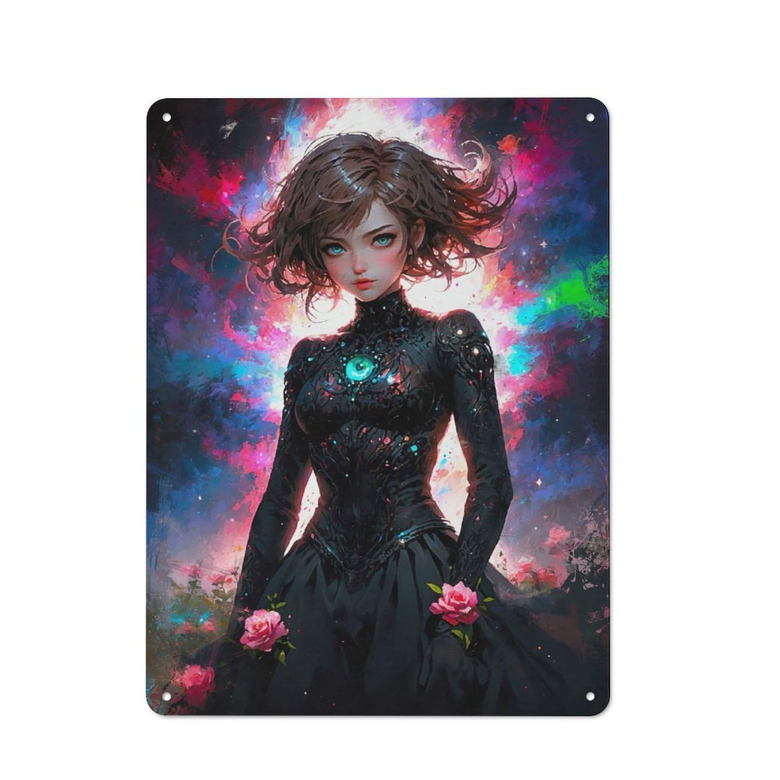 A Rose And A Mystery Printed Metal Sign 40x30cm for Garage Wall, with Clear Industrial Wall Decor Character