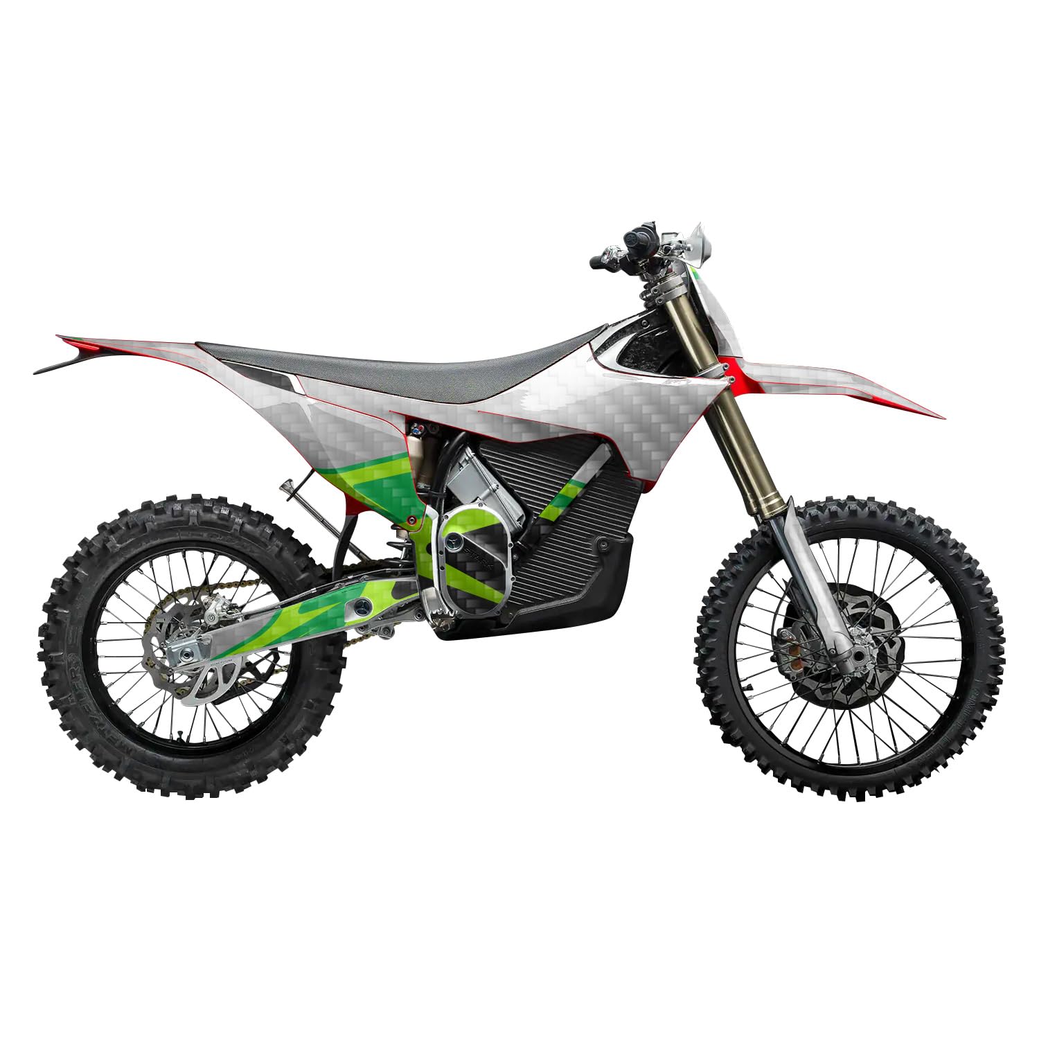 Carbon Fiber Stark Varg MX 2023-2025 Graphics Kit Wrap - Green Divide - Varg MX Skin - Premium 3M Vinyl Protective Wrap Decal Cover - Easy to Apply | Crafted in The USA by MightySkins