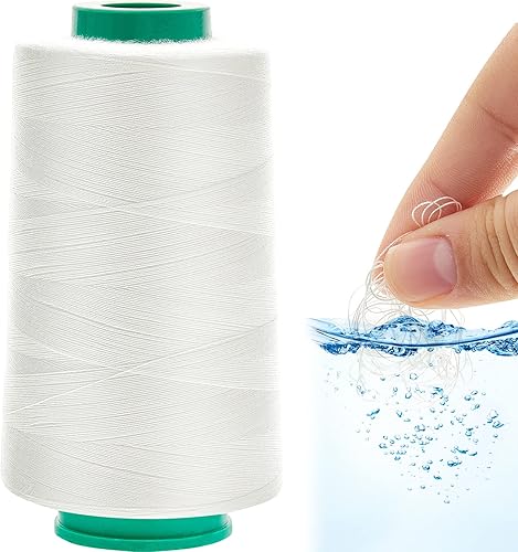 Hilo soluble en agua, carrete de hilo soluble en agua, 10000 pies, hilo ligero soluble en agua, hilo blanco soluble para hilar, hilar, acolchado,