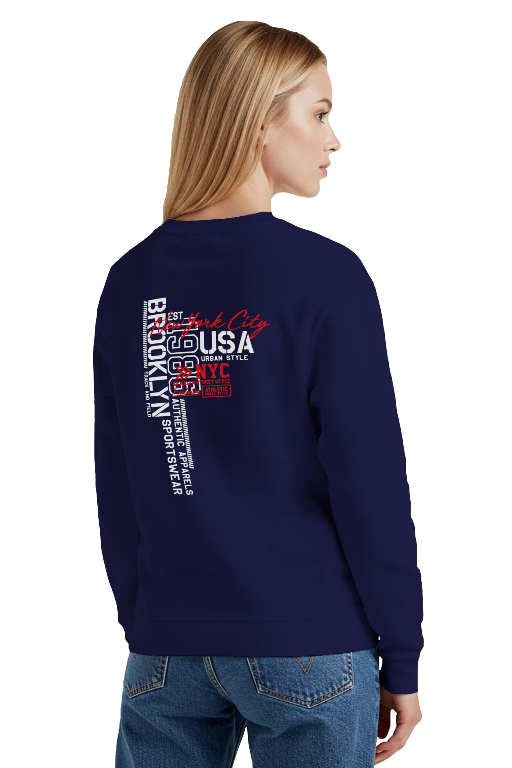 buy that trendz Winter Sweatshirt for Women New York City USA Graphic Printed Round Neck Regular Fit Cotton Blend Gen Z Casual Sweatshirt-picture-32