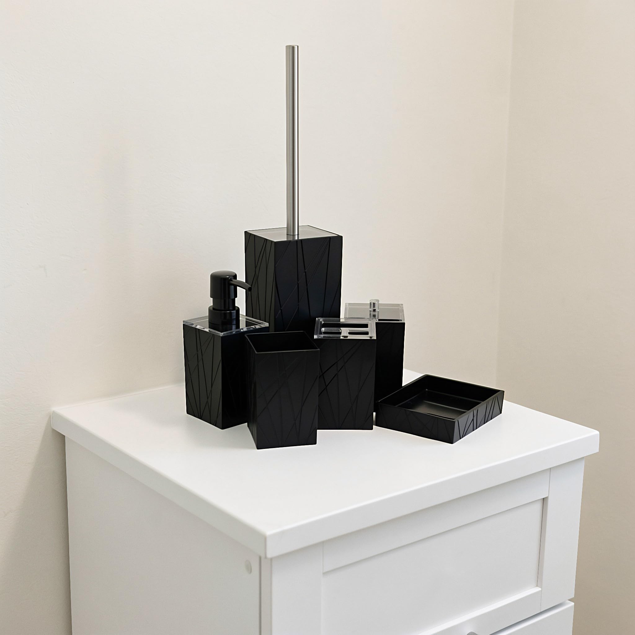 TOYANDONA 1 Juego de Accesorios de baño con Estampado geométrico Grabado