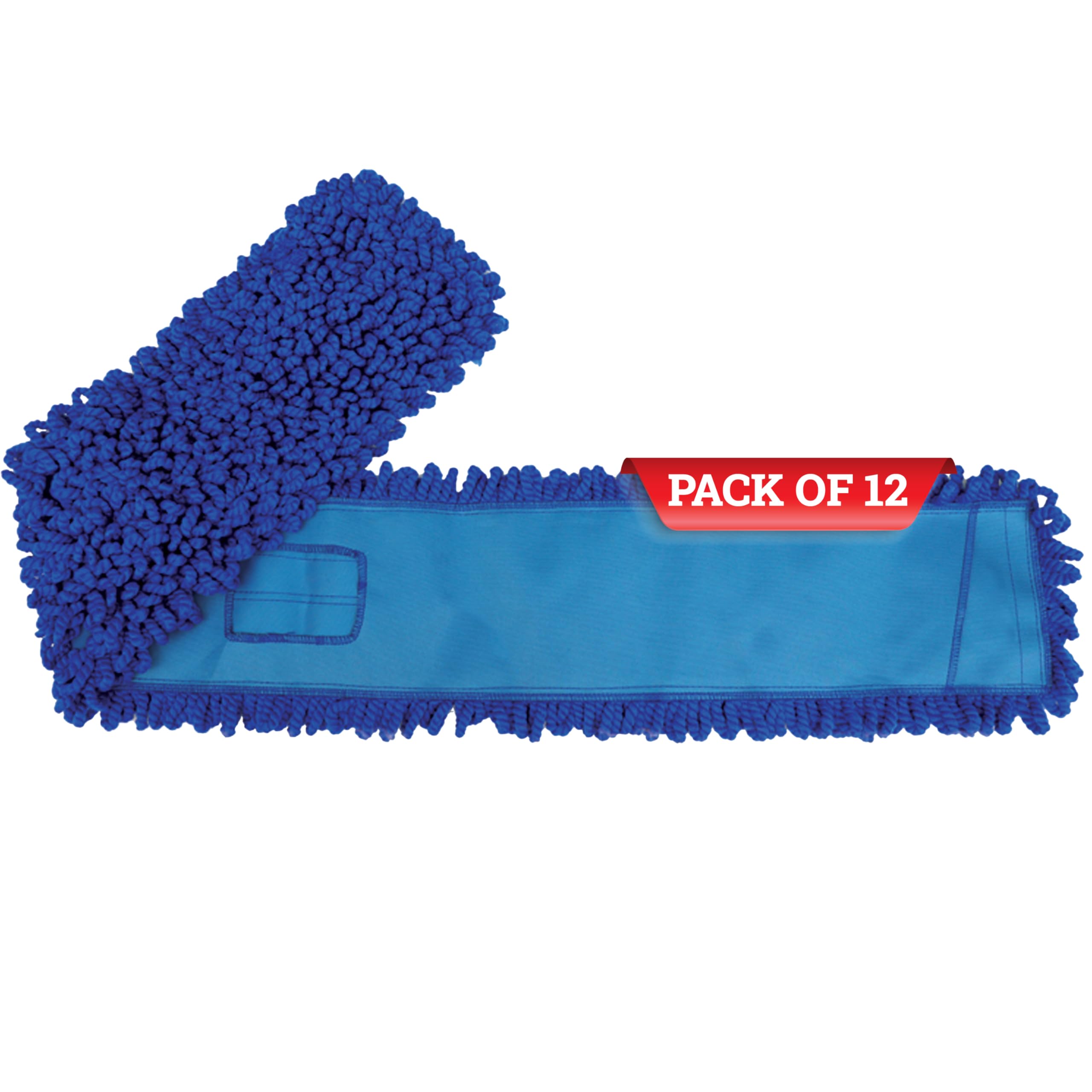 KLEEN HANDLER 48" Microfiber Dust Mop Head Replacement, Large, 12 Pack